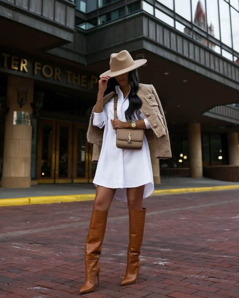 How to style boots with a dress