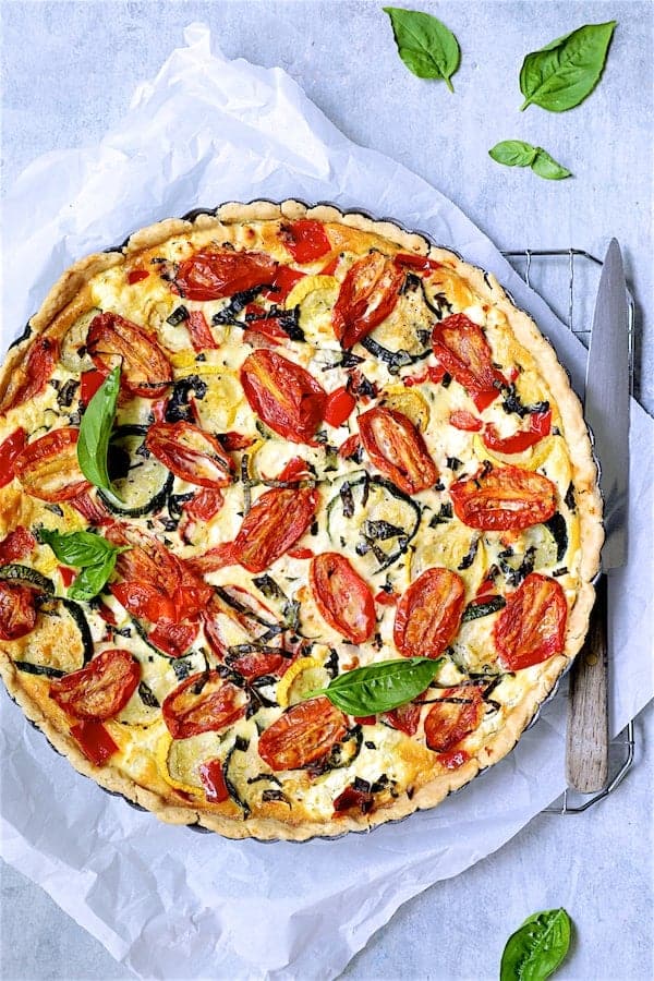 Vegetable and goat cheese tart
