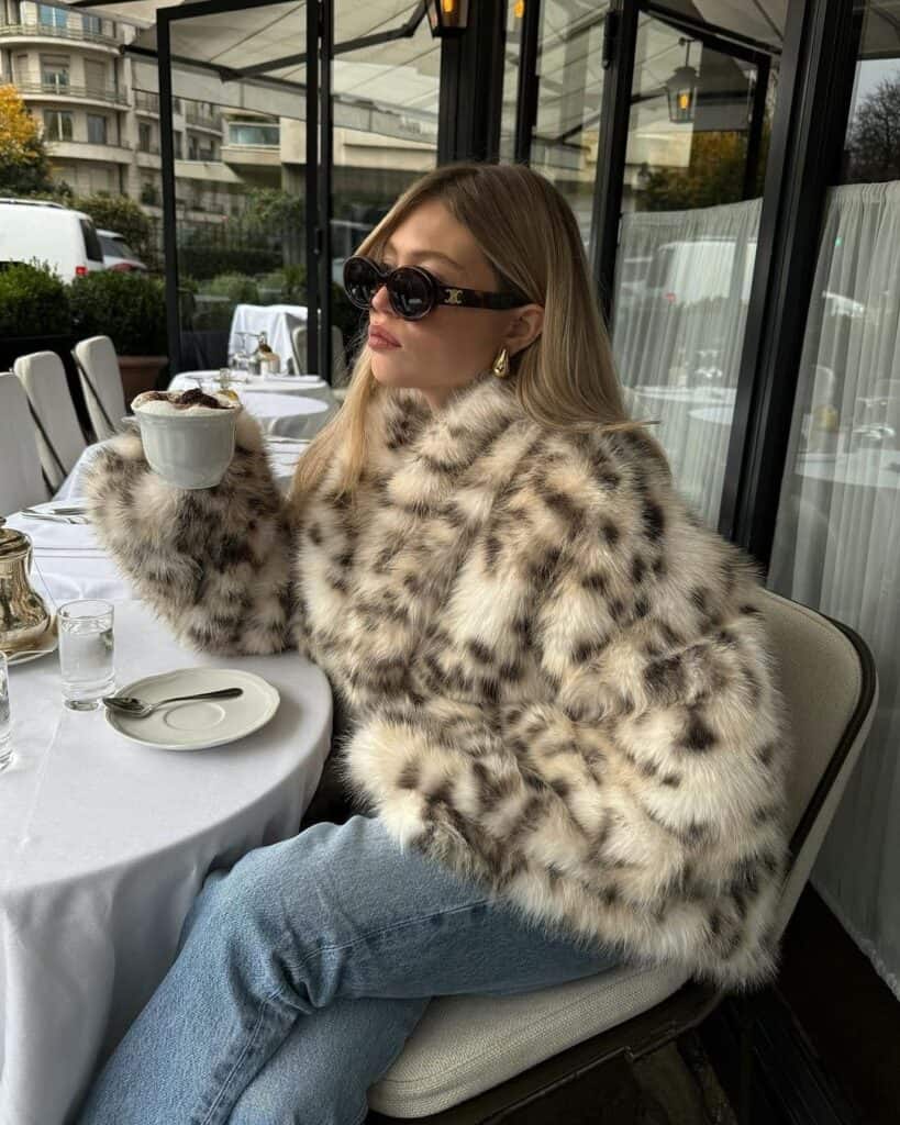how to wear faux fur coat this winter