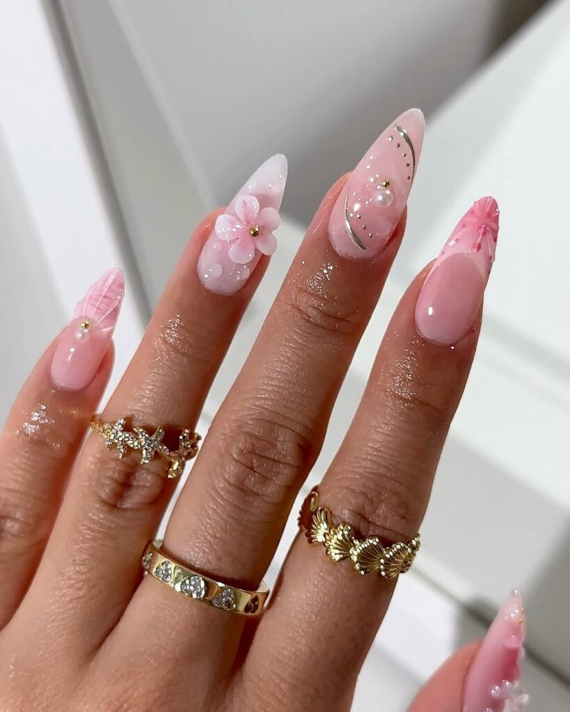 Pink nails