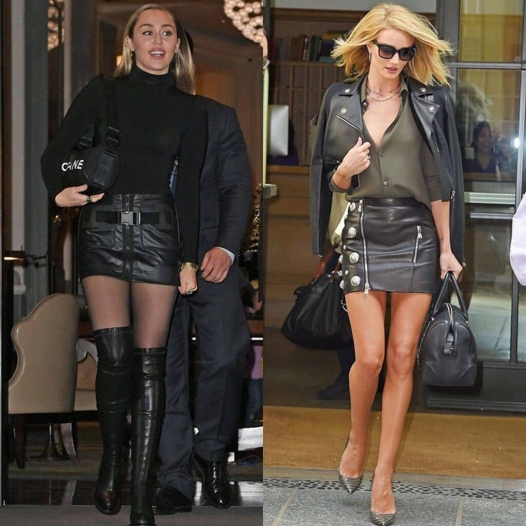 Faux leather skirt