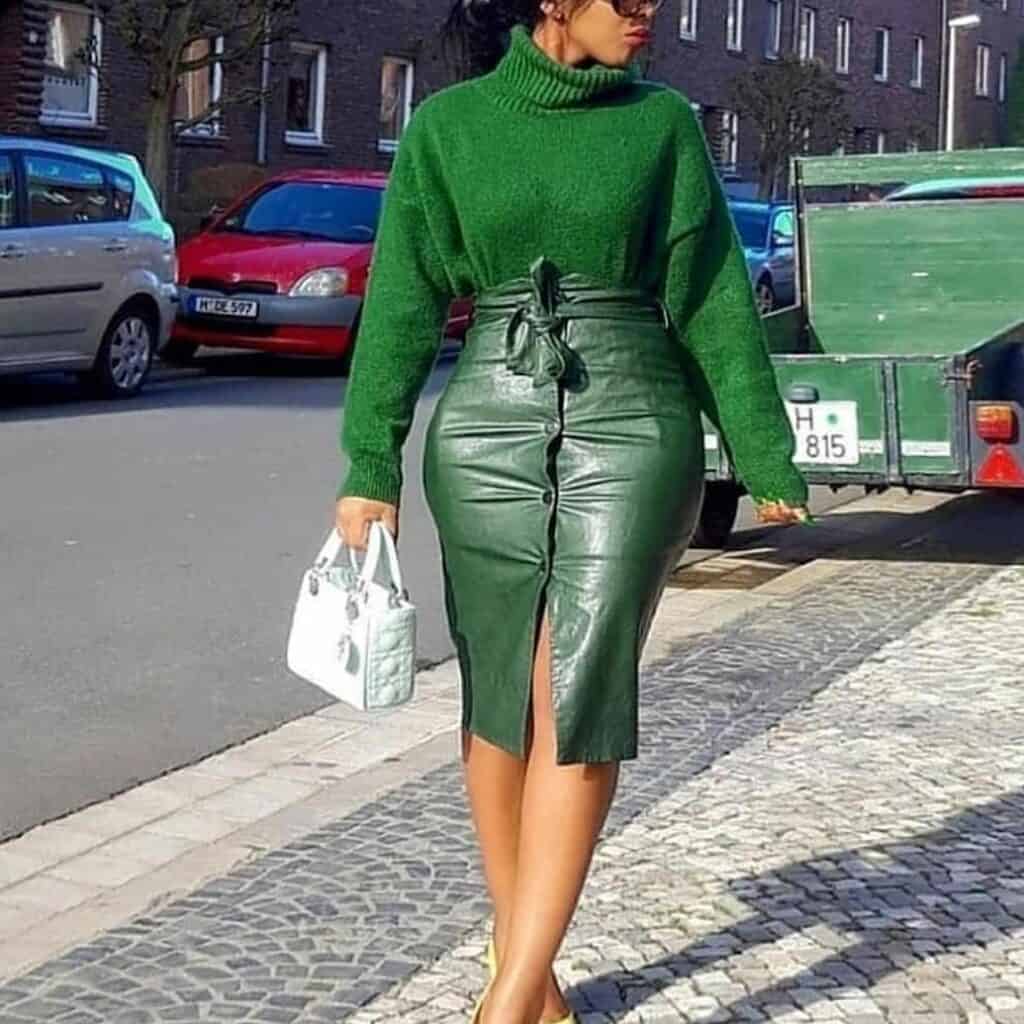 faux leather skirts for f