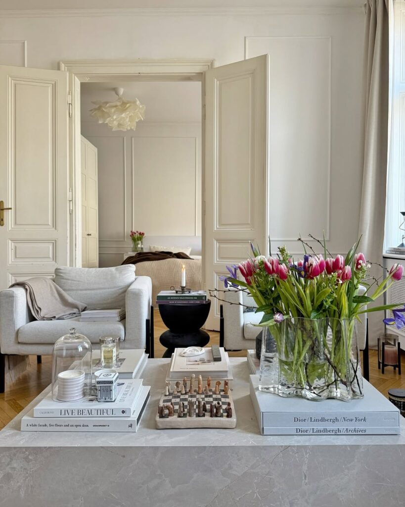 Coffee table decor styling