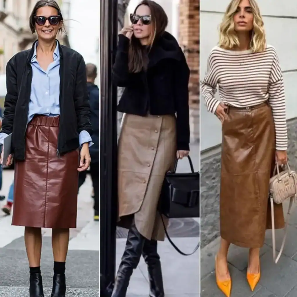 Faux leather skirts for fall