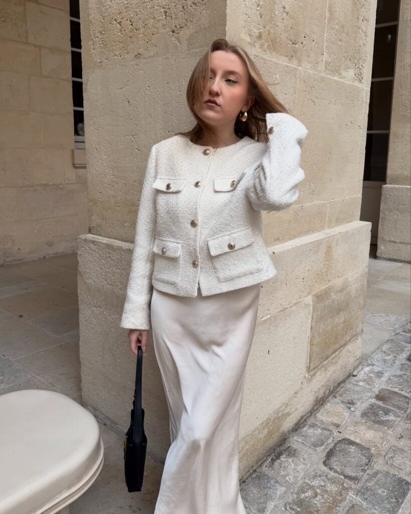 All white chic outfit