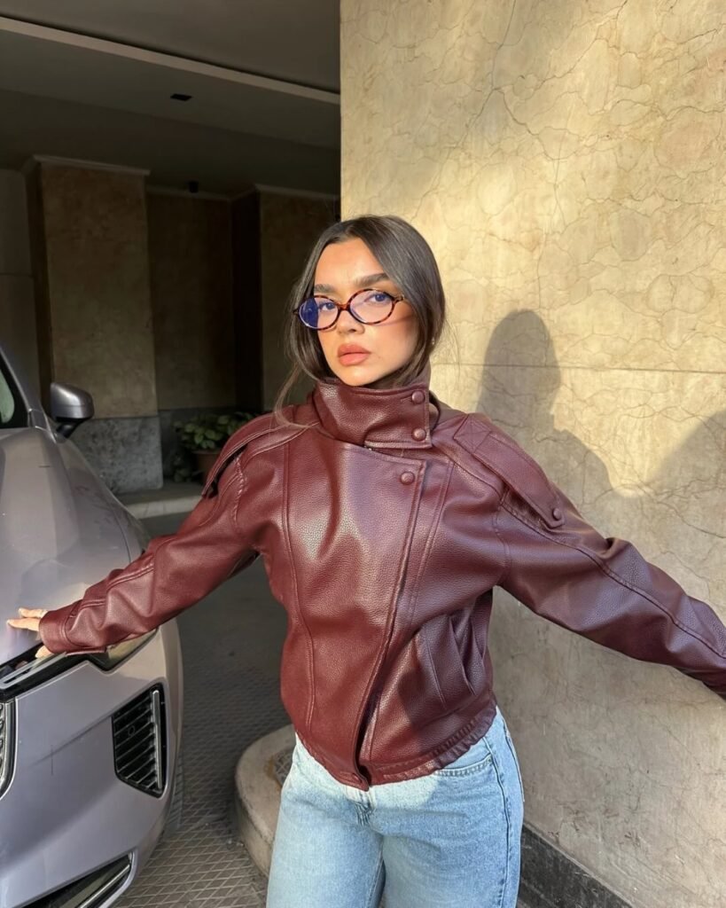 How to style a red leather jacket