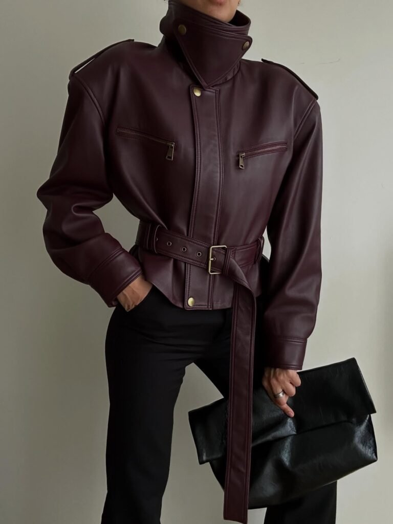 How to style red leather jacket
