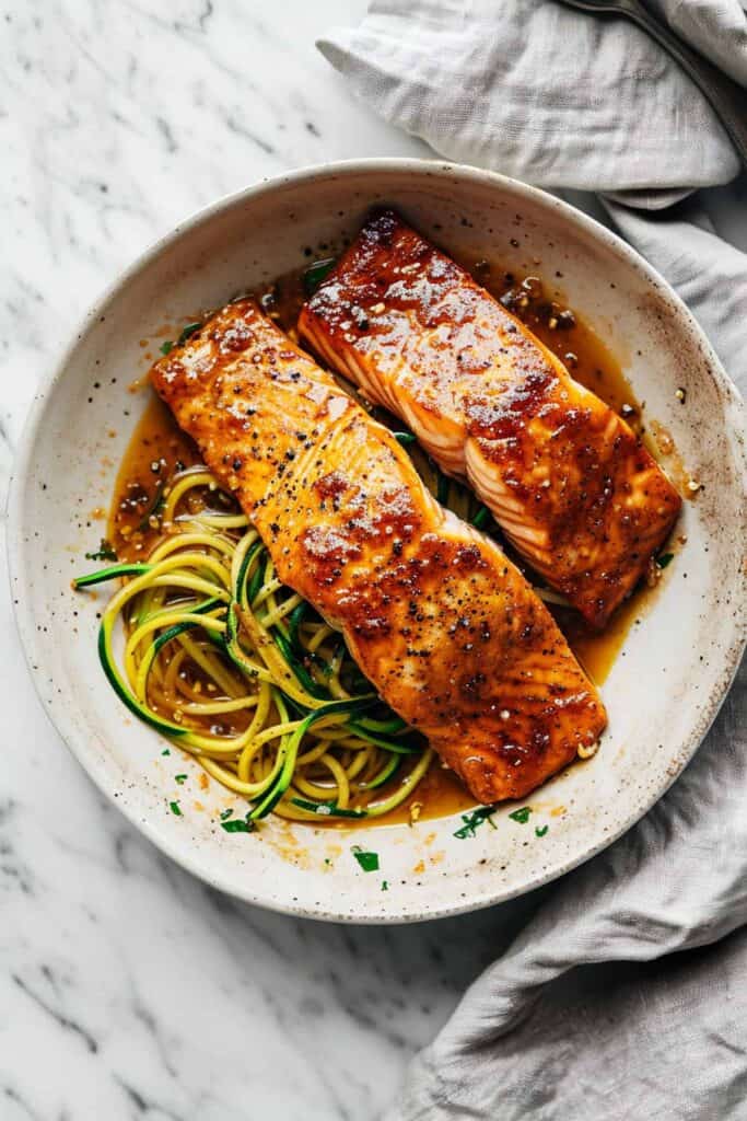 Maple glazed salmon