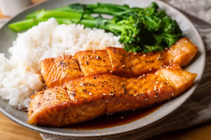 Teriyaki Salmon with Rice