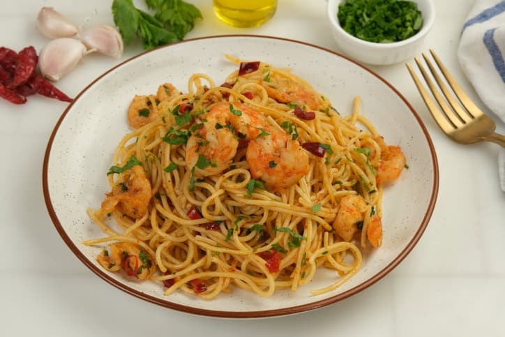 Garlic Shrimp Linguine