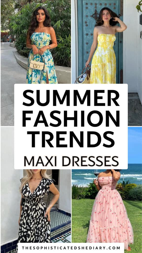 collage of four women wearing various butter yellow outfits for elegant summer fashion trends