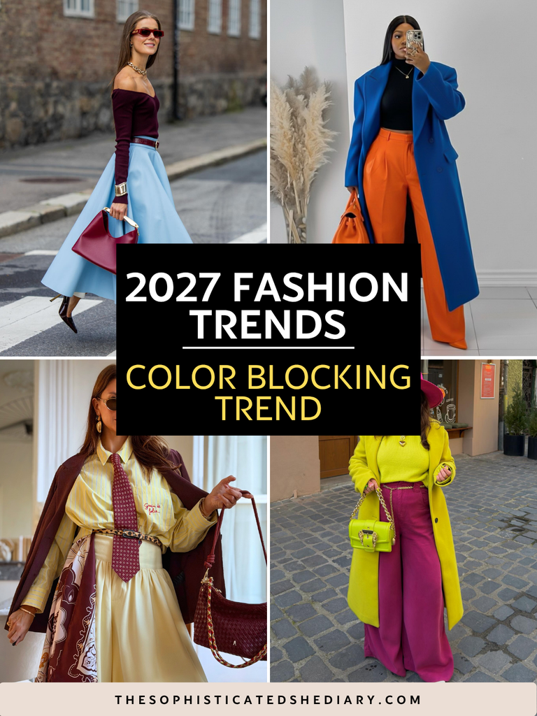 women wearing colorful outfits featuring bold color blocking fashion trends